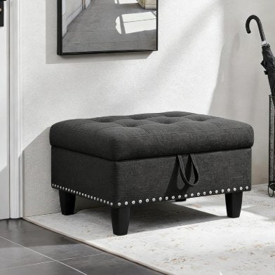 NOBLESPROUT 28.5" RECTANGULAR STORAGE OTTOMAN — TUFTED TOP