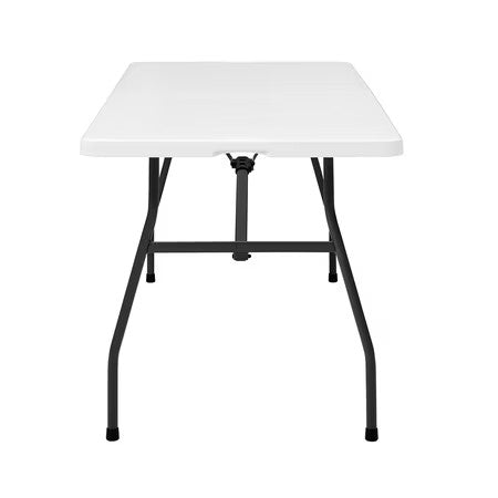 LIFETIME 6 FOOT FOLD-IN-HALF RECTANGLE TABLE, INDOOR/OUTDOOR, WHITE GRANITE