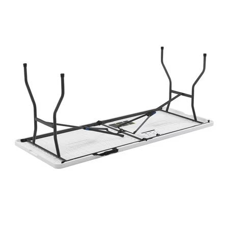LIFETIME 6 FOOT FOLD-IN-HALF RECTANGLE TABLE, INDOOR/OUTDOOR, WHITE GRANITE