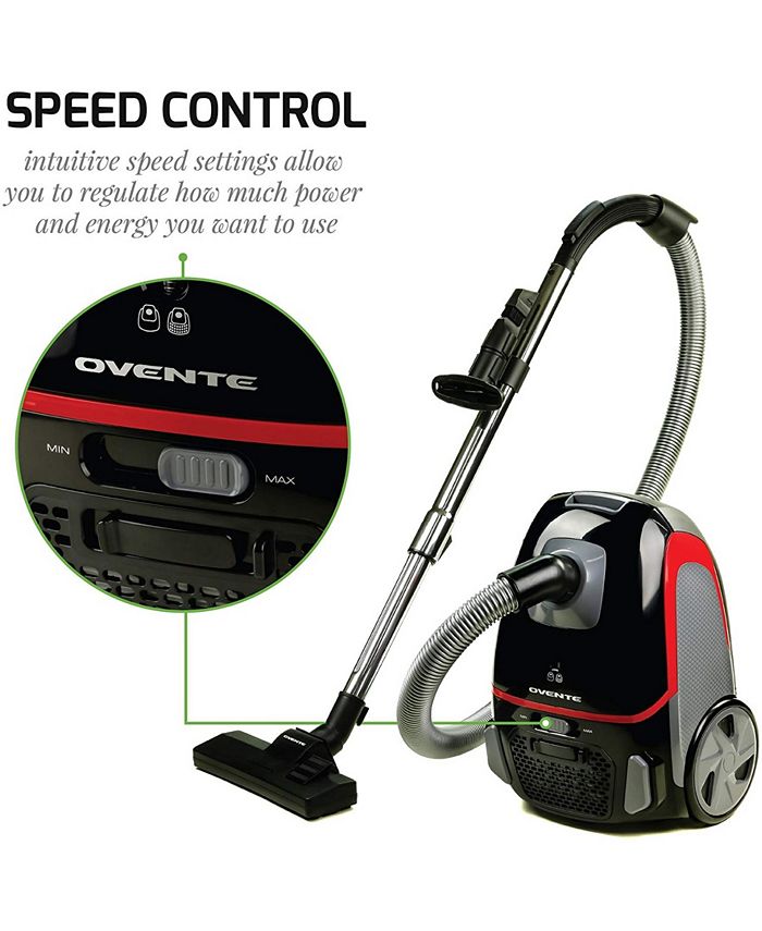 OVENTE Electric Canister Vacuum - Black