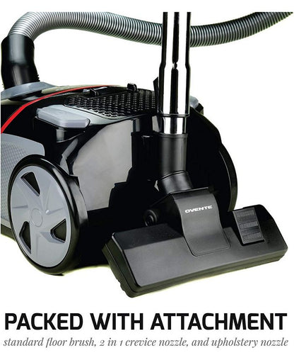 OVENTE Electric Canister Vacuum - Black