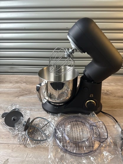 Beautiful 5.3 QT Stand Mixer w/Tilt-Head Design, Stainless Bowl, 300-Watt Power, 12-Speed Control, Includes Beater, Dough Hook, Whisk, Splash Shield (Black Sesame)