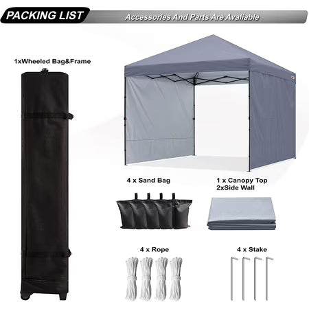 ABCCANOPY 10x10 Pop-Up Canopy Tent, Gray