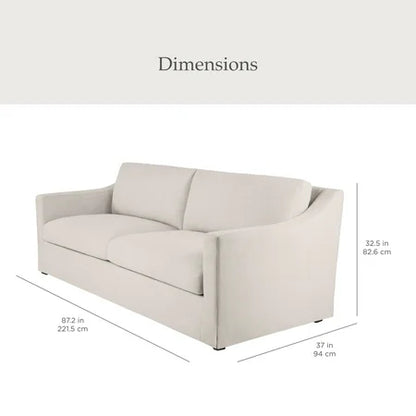 NEW My Texas House Briar 87” Sofa, Cream Linen Fabric