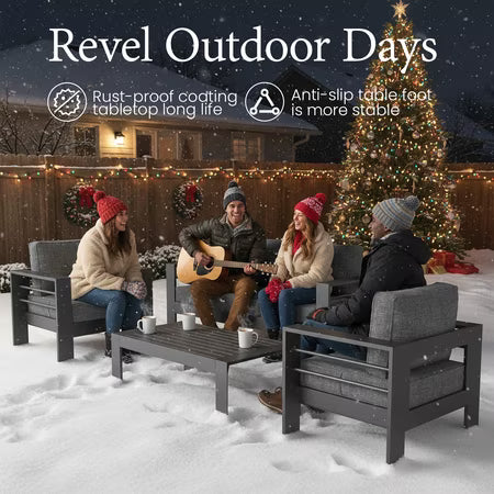 LayinSun Aluminum Outdoor Loveseat, 2-Seater