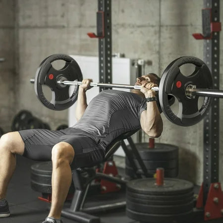GIKPAL 50lbs Weight Plates — 2 Rubber Coated