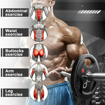GIKPAL 50lbs Weight Plates — 2 Rubber Coated
