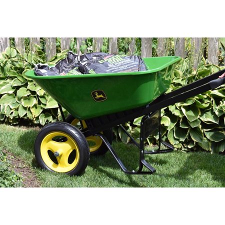 John Deere 7 cu ft. Green Steel Wheelbarrow