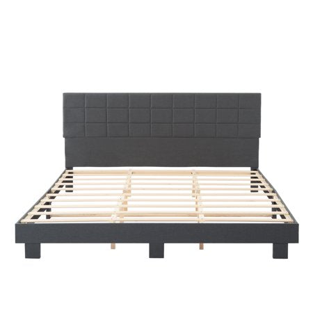 BSHTI King Size Platform Bed with Headboard
