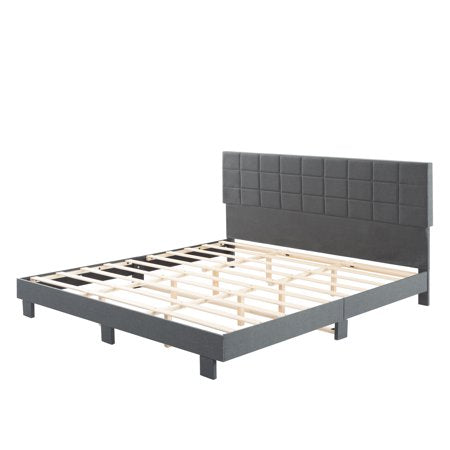 BSHTI King Size Platform Bed with Headboard