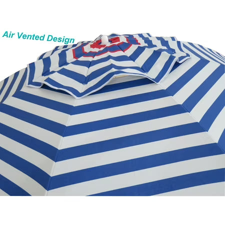 Mainstays 6.5' Red-Blue-White Stripe Umbrella