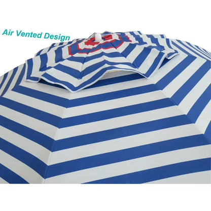 Mainstays 6.5' Red-Blue-White Stripe Umbrella