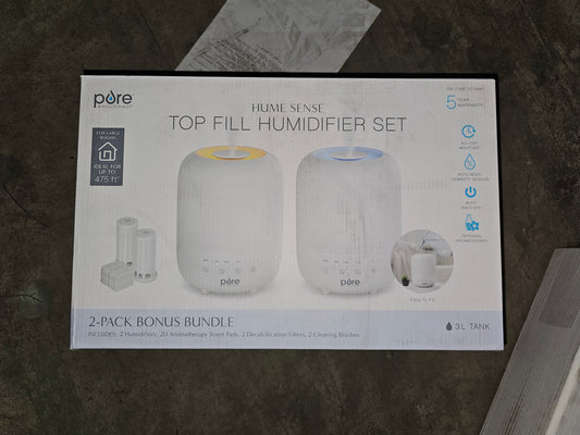 Pure Enrichment Top Fill Humidifier Set Bundle, 2-Pack New In Box
