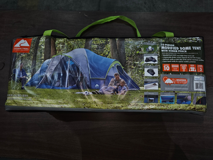NEW Ozark Trail 10-Person Modified Dome Tent with Screen Porch Carry Weight: 25.6 lbs.