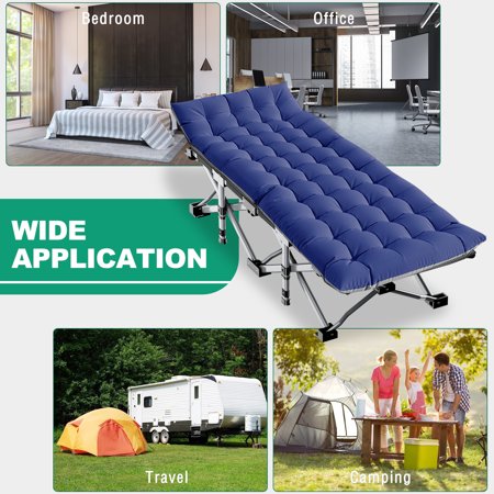 NAIZEA Folding Bed Cot with 2-Sided Mattress, 75"