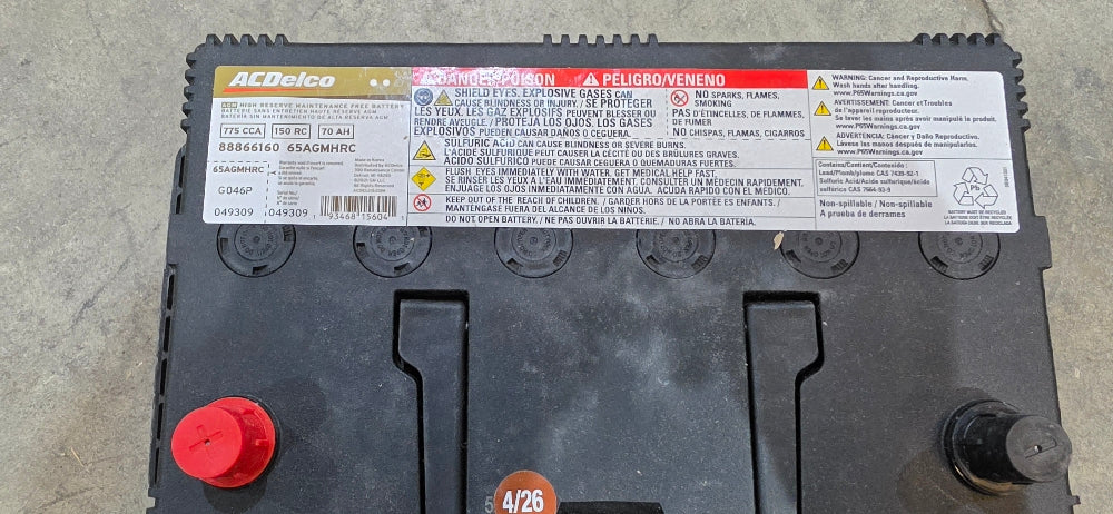 ACDelco AGM Battery BCI Group 65 65AGMHRC