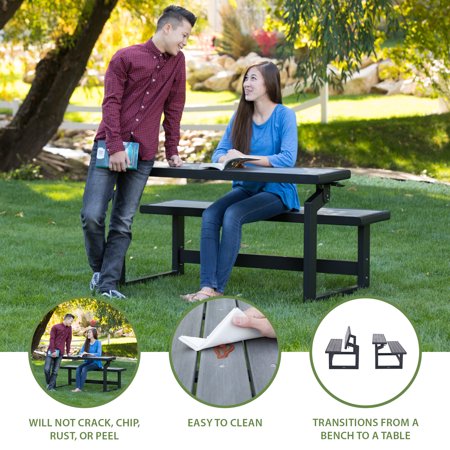 Lifetime Outdoor Convertible Bench, Harbor Gray