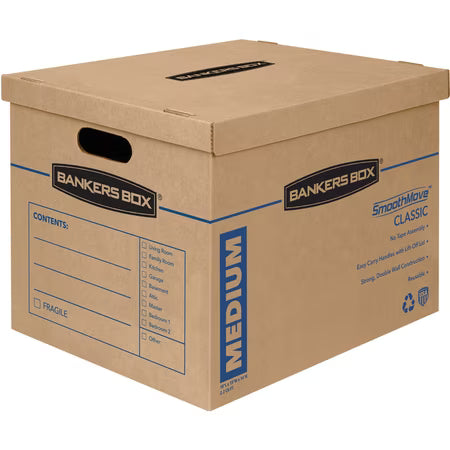 Bankers Box Medium Classic Moving Boxes, 20 Pack