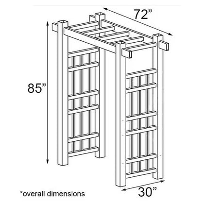 DuraTrel Windsor 72" x 85" White Vinyl Arbor