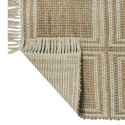 Ivory & Natural Interlocking Jute 30x102 Runner