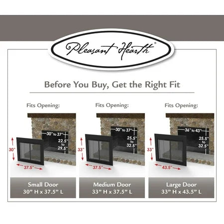 Pleasant Hearth Amherst Fireplace Glass Door