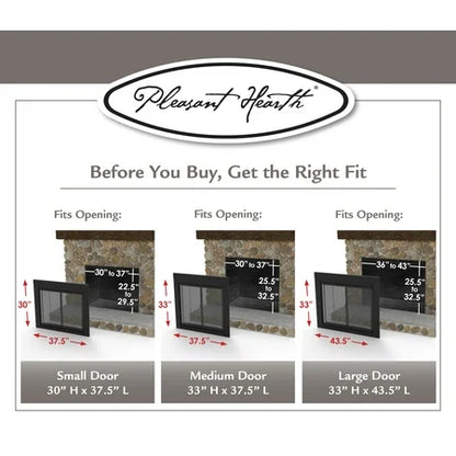Pleasant Hearth Amherst Fireplace Glass Door