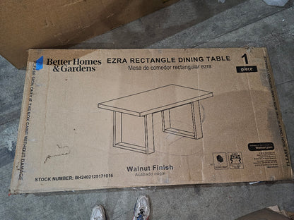 NEW Better Homes & Gardens Ezra Collection Rectangular Double Pedestal Dining Table, 72 in, Walnut