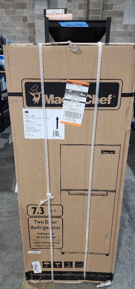 7.3 cu. ft. 2-Door Mini Fridge in Platinum Steel with Freezer
