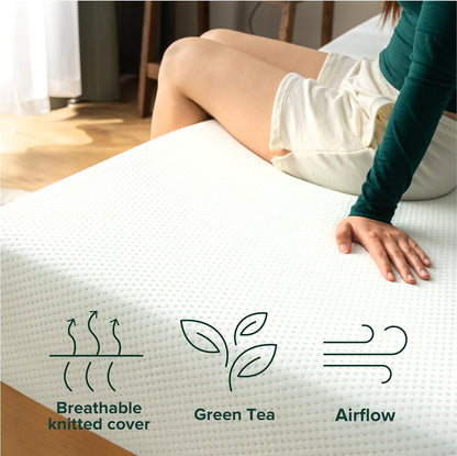 ZINUS 6 Inch Green Tea Memory Foam Mattress [New Version], Twin