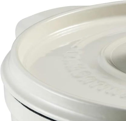 Trmontina 4-Quart and 6-Quart Enameled Cast Iron Round Dutch Ovens, 2-Pack (White)