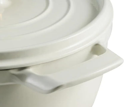 Trmontina 4-Quart and 6-Quart Enameled Cast Iron Round Dutch Ovens, 2-Pack (White)