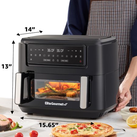 Elite Gourmet EAF1055D Dual Zone Fryer Oven