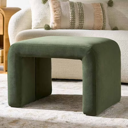 Better Homes & Gardens Velvet Ottoman, Olive