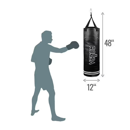Venum 70 lb Punching Bag Kit – Black/White
