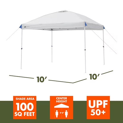 Ozark Trail 10 ft x 10 ft Canopy, White