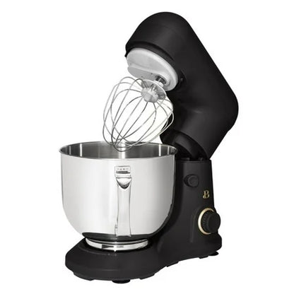 Beautiful 5.3 Qt Stand Mixer, Black Sesame with Flat Beater, Dough Hook, Balloon Whisk