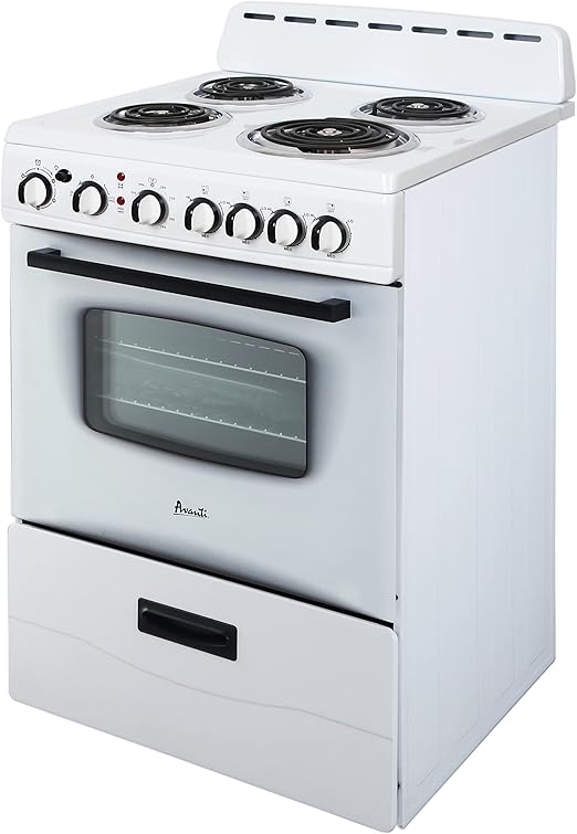 Avanti ERU240P0W ERU240 24" Electric Range Oven with Framed Glass Door, in White