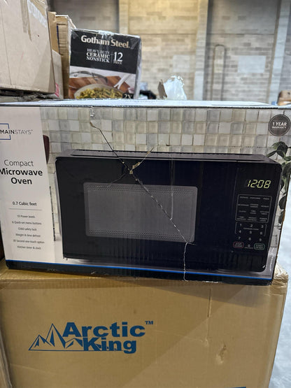 Mainstays 0.7 ft. Countertop Microwave Oven, 700 Watts, Black(Black)