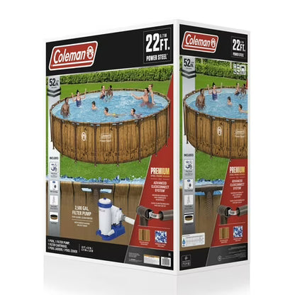 Coleman Power Steel 22ft x 52in Round Pool Set