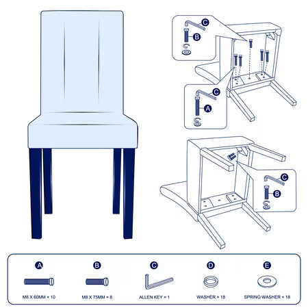 Subrtex Faux Leather Dining Chair Set, Ivory