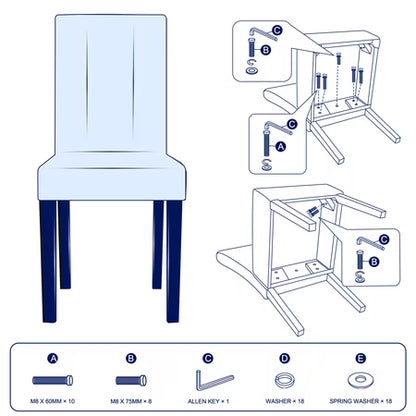 Subrtex Faux Leather Dining Chair Set, Ivory