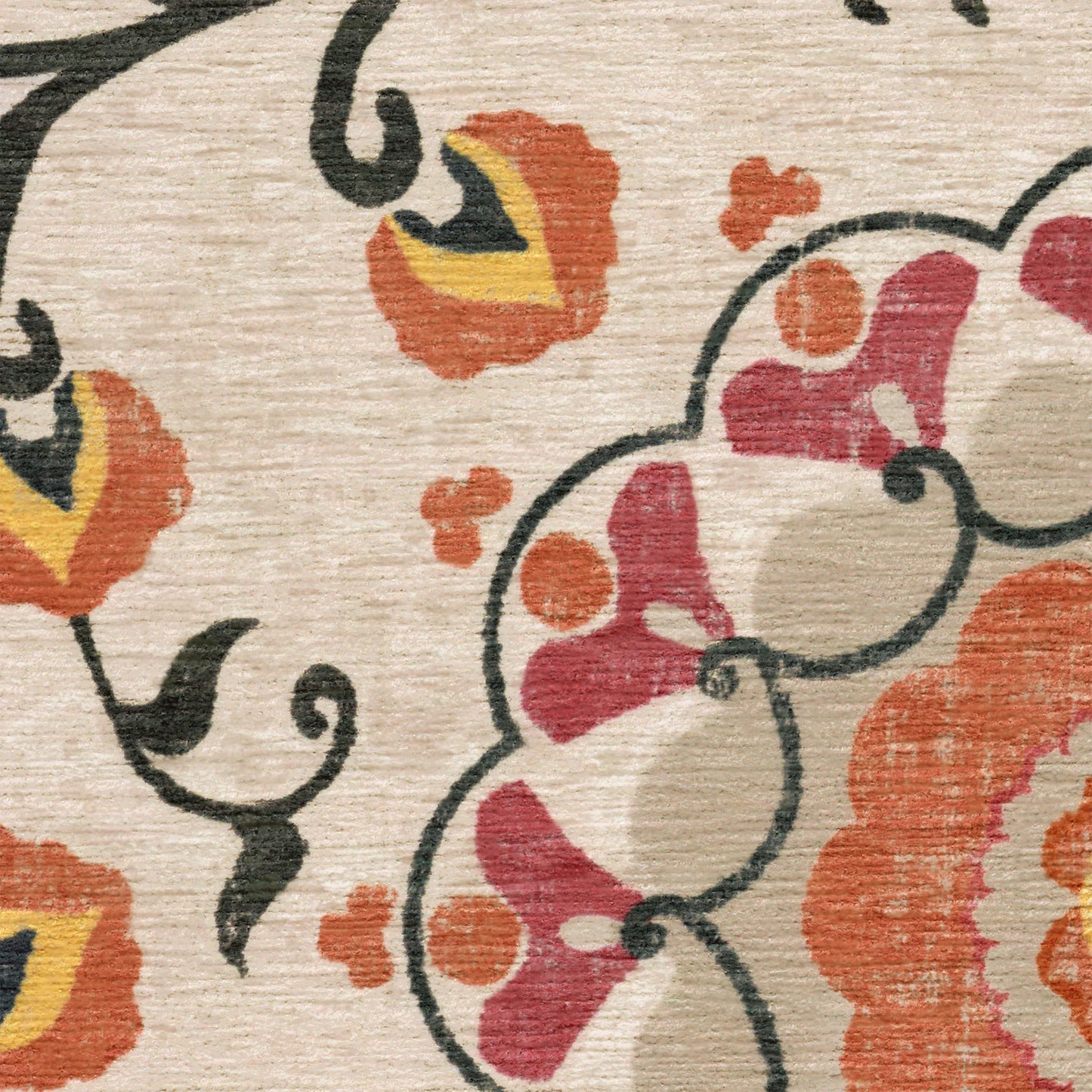 Ruggable Flatwoven Washable Suzani Runner Rug, 2' 6 x 7'