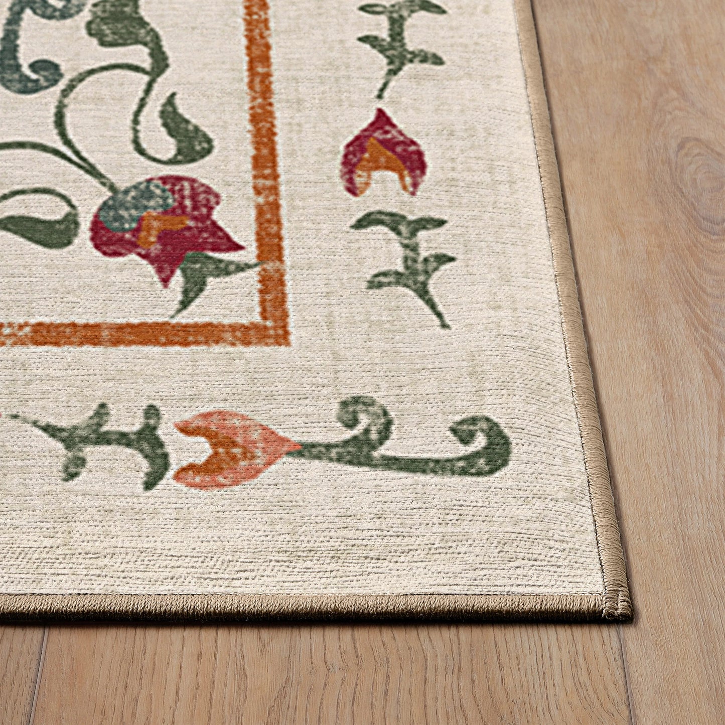 Ruggable Flatwoven Washable Suzani Runner Rug, 2' 6 x 7'