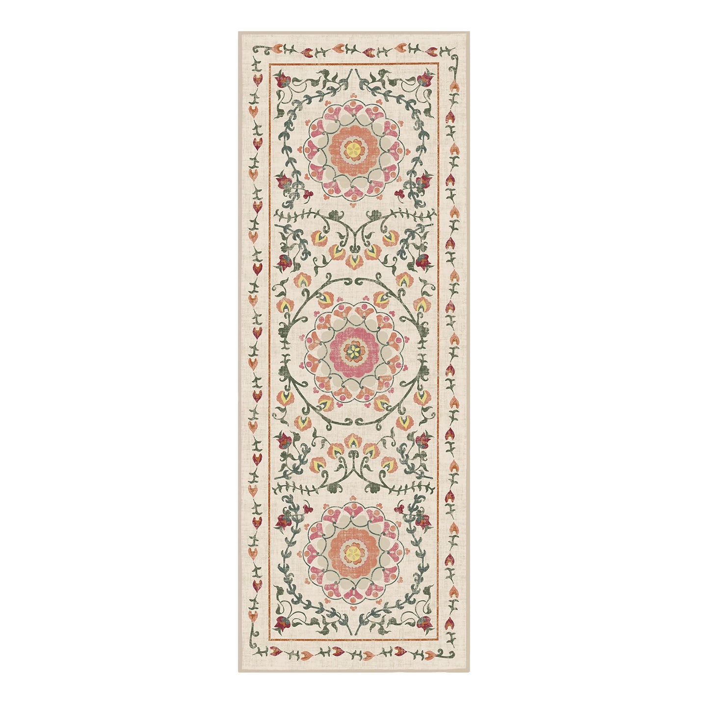 Ruggable Flatwoven Washable Suzani Runner Rug, 2' 6 x 7'