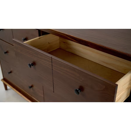 Spencer Six Drawers Solid Wood Dresser Walnut
