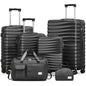 Joyway 6-Piece Hardside Luggage Set, Black