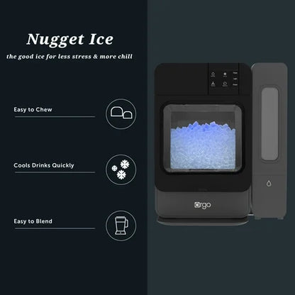 Orgo Products The Sonic Countertop Ice Maker, Nugget Ice Type, Black