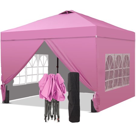 Ainfox 12x12 Pop Up Canopy Tent, 4 Walls, Pink