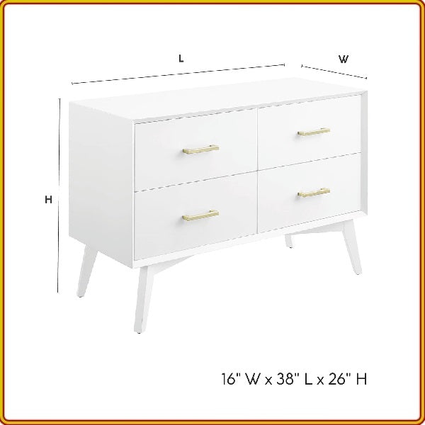 Classic Brands Canton 4 Drawer Wood Dresser - White