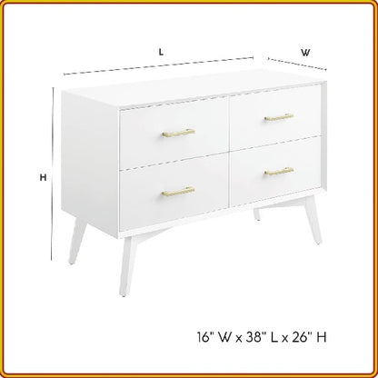 Classic Brands Canton 4 Drawer Wood Dresser - White